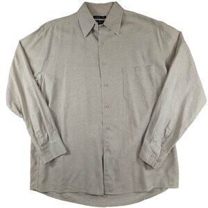 Men's Beige Button-Up Shirt